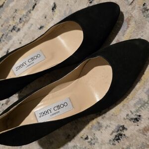 Jimmy Choo Black Round Toe Kitten Heels